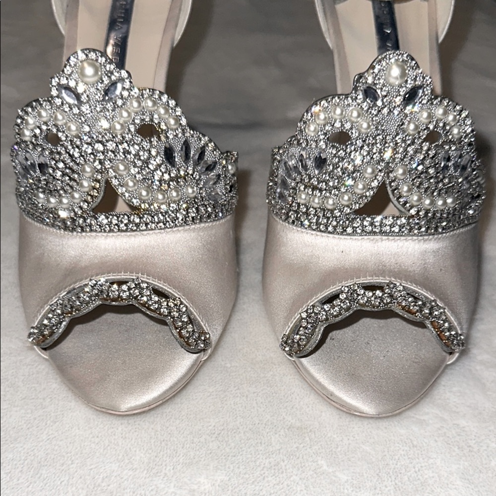 Sophia Webster White - Silver SZ 11 / 41 Royalty Sandles Crystal Heels - Picture 2 of 16
